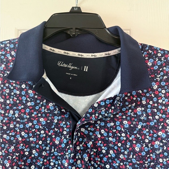 Walter Hagen Navy Floral Polo Shirt - Picture 2 of 3
